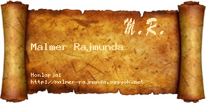 Malmer Rajmunda névjegykártya